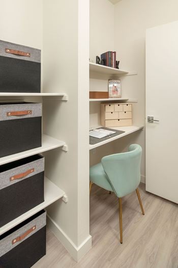 Work station desk in studio and 1-bedroom units